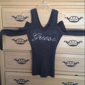 sexy Guess cold shoulder sweater